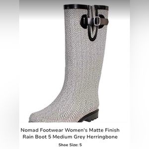 Nomad Grey Herringbone Rain Boots